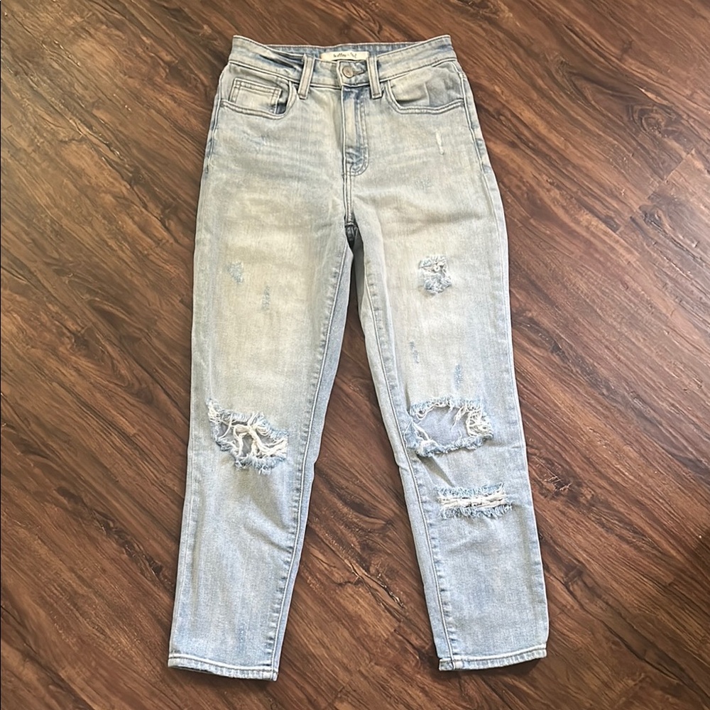 Blue Boyfriend Distressed Jeans